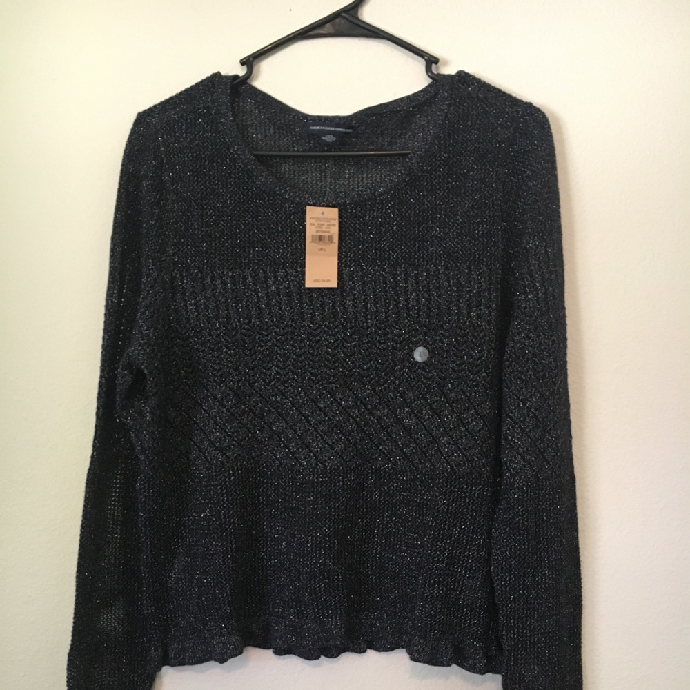 American Eagle Blue Long Sleeve Sweater Size Large